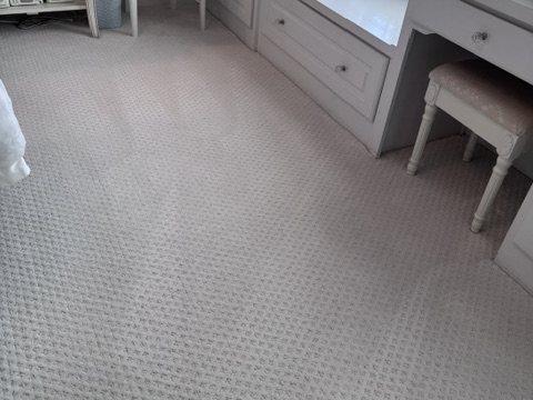 After carpet cleaning showing a clean finished room