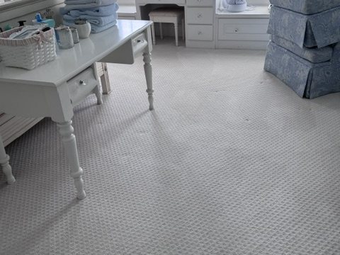 After carpet cleaning showing a refreshed carpet area